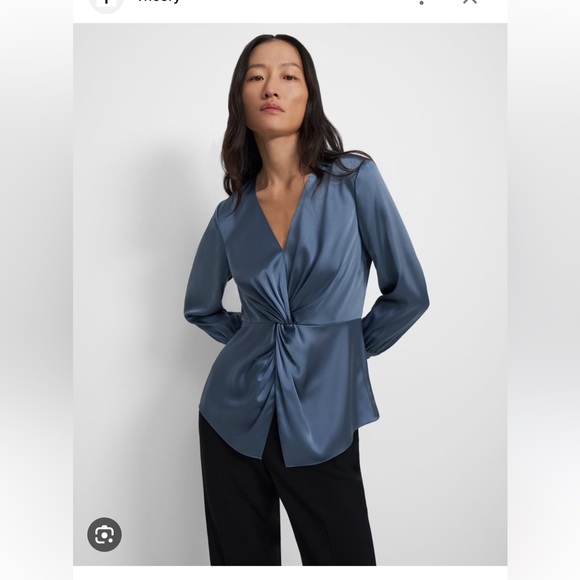 Theory Satin Twist Blouse - Picture 1 of 7